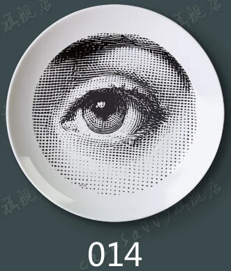 8 дюймов Креативный дизайн Fornasetti настенная декоративная тарелка Ретро Европейский Элегантный стиль кухонное украшение высококлассный дом - Цвет: 14