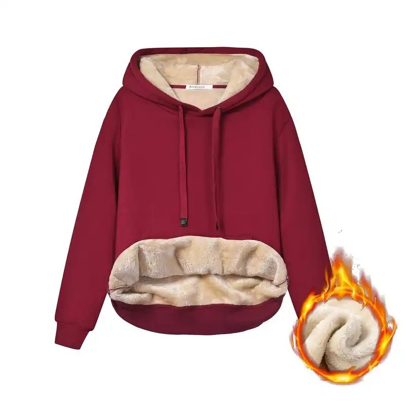 Vestes A Capuche Femmes Double Polaire Sweat A Capuche Poche Coton Pull A Capuche Capuche Elastique Cotele Sweat Aliexpress