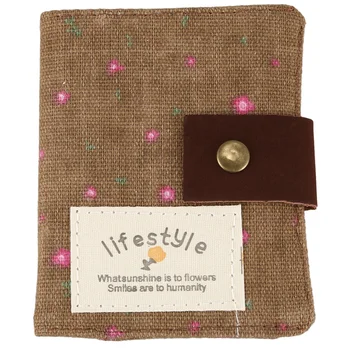 

Elegant Country Style Canvas Credit Business ID Card Bag Pocket Wallet Holder Coin Pouch 20 slots (Brown)