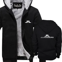 Винтажные мужские плотные толстовки с логотипом J Lindeberg Golfer,, повседневная мужская толстовка с капюшоном, Мужская зимняя теплая куртка sbz6273