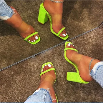 

Women Sandals 2020 Sexy Transparent Sandals Women High Heel Shoes For Women Pumps Fashion Candy Color Ladies Shoes Female