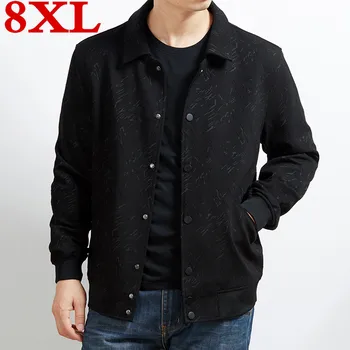 

new plus size 8XL 7XL Spring and Autumn Jacket Men Warm Top Quality Windproof button Clothes For Men Fashion Coats Man