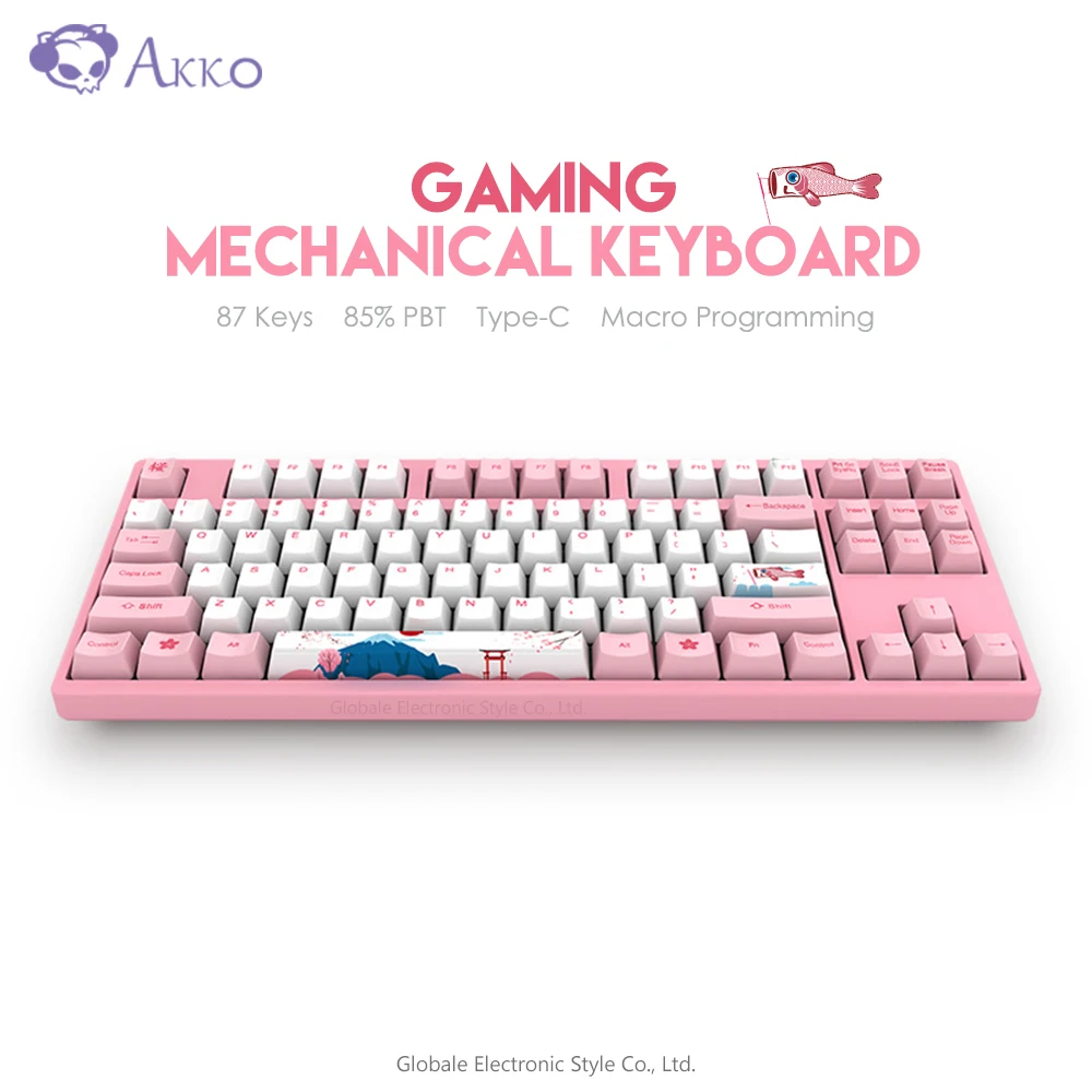 

Original AKKO 3087 87 Keys Gaming Keyboard Mechanical 85% PBT Type - C USB Wired Computer Gamer Macro Programmable Tokya Sakura