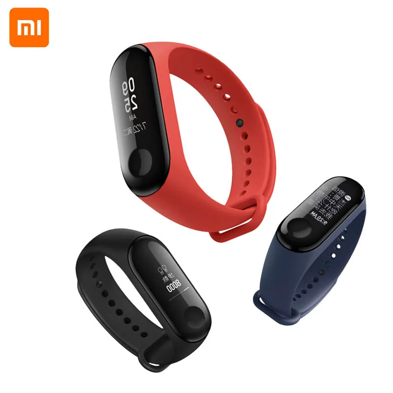Original Xiaomi Mi Band 3 Smart Wristband Bracelet MiBand Big Touch Screen OLED Message Heart Rate Time Smartband | Электроника
