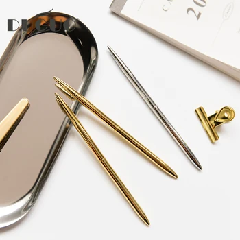 

DUGUO cute stationery ballpoint pen metal simple solid color rotary oily pen diary ball pen learning office ball pen