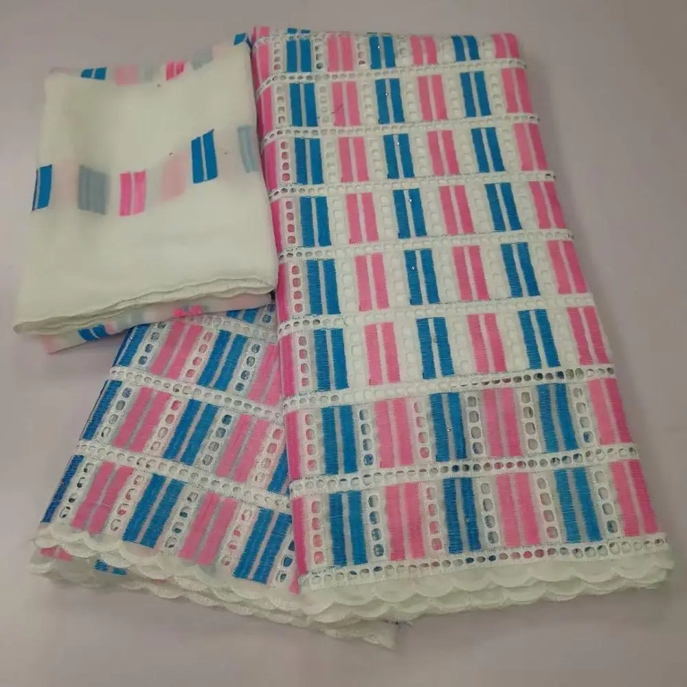 

2020 New designs hot sale Nigerian lace fabric fashion African cotton lace fabric Swiss voile lace fabric in Switzerland