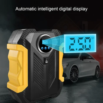 

Air Compressor Tire Inflator - Car Tire Pump With Digital Pressure Gauge (150 Psi 12V DC) Bright Emergency Flashlight