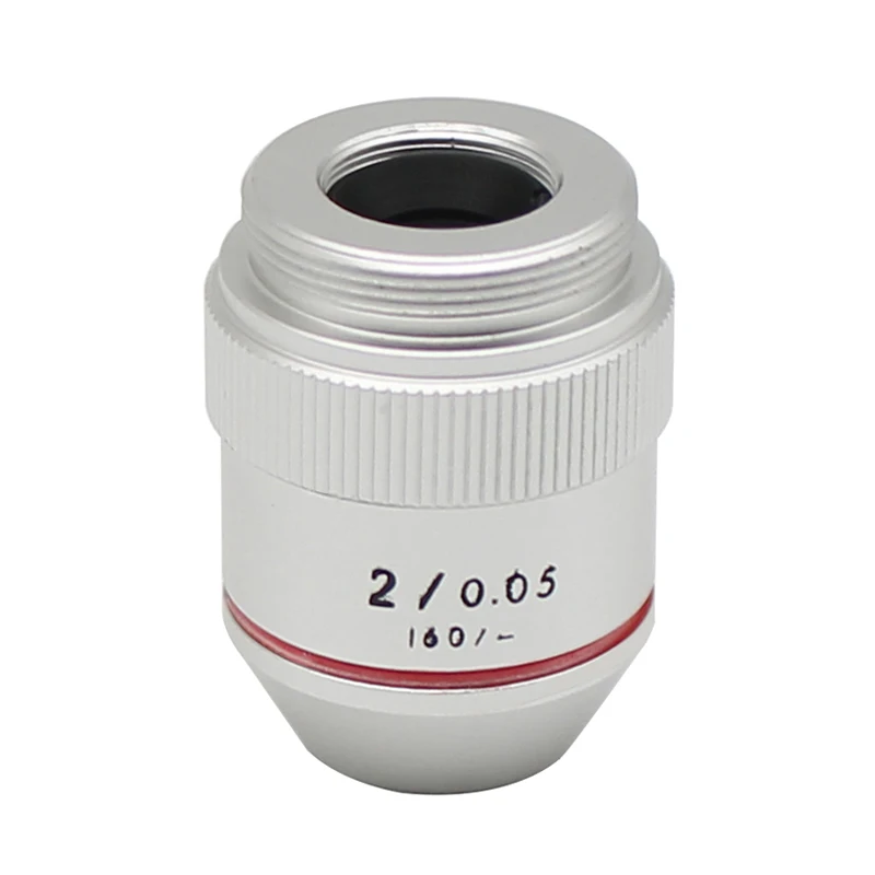 1X 2X Achromatic Objective Lens Infinity Objective for 195 Biological Microscope Accessories with RMS Thread Low Magnification
