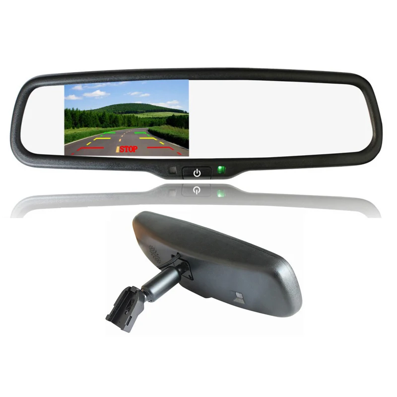 ANSHILONG 4.3" TFT LCD Car Rear View Rearview Mirror Monitor with Special Bracket 640*480 Resolution 2CH Video Input