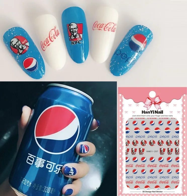 3 листа 3D наклейки для ногтей ультратонкие cola художественные вязкие стикеры на