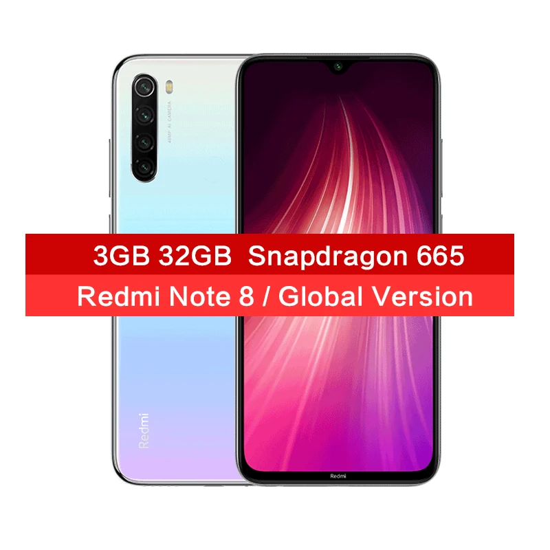 White 3GB 32GB Новое поступление, Xiaomi Redmi Note 8, 3 Гб ОЗУ, 32 Гб ПЗУ, мобильный телефон, 48мп, четыре камеры, 6,3 дюймов, FHD экран, Snapdragon665, мобильный телефон, 4000 мАч - Цвет: White 3GB 32GB
