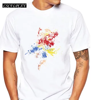 

Monkey D Splatter printed Men customized t-shirt short sleeve casual basic male tops hipster vintage color cool tee shirts
