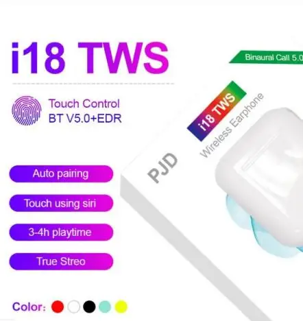 10 шт. i18 tws Bluetooth наушники 3D стерео HiFi спортивные наушники сенсорное управление Авто сопряжение для Iphone Android