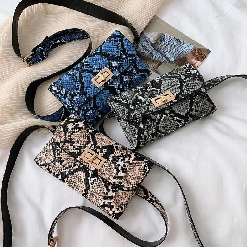 

Women Waist Fanny Pack Belt Bag Travel Hip Bum Bag Small Purse Chest Pouch Snake Skin Belt Bags Running Bags Bolsas Feminina