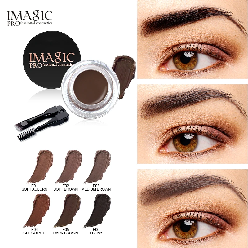 

IMAGIC Professional Eyebrow Gel 6 Colors Eyebrow Enhancer Brow Enhancers Tint Makeup Eyebrow Brown With Brow Brush Tools