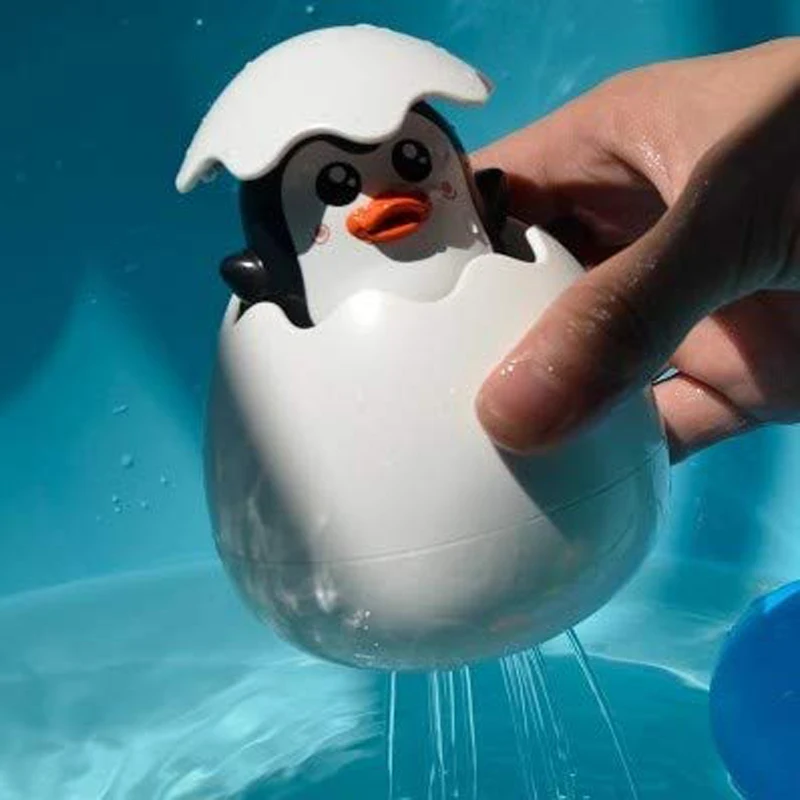 Baby Cute Bathing Toy Duck Penguin Egg Water Bathroom Sprinkling Swimming Water Toys Kids Gift 6