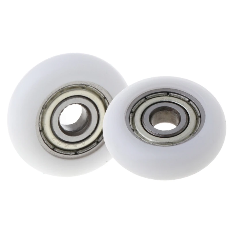 10 Pcs 5x23x7.3mm Nylon Plastic Carbon Steel Bearings Pulley Embedded