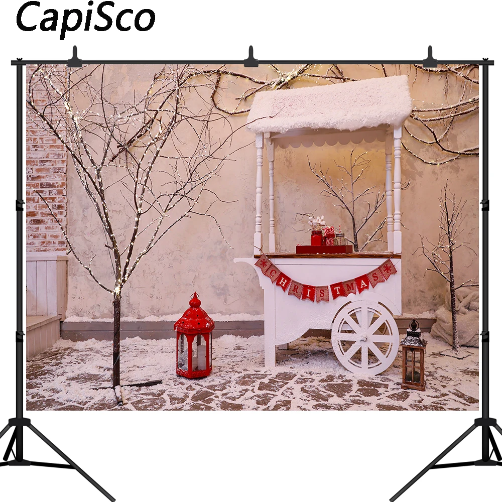 

Capisco Winter Christmas Backdrop for Photography Backdrop Snow Tree Background Newborn Children Baby Photo Shoot Booth Studio
