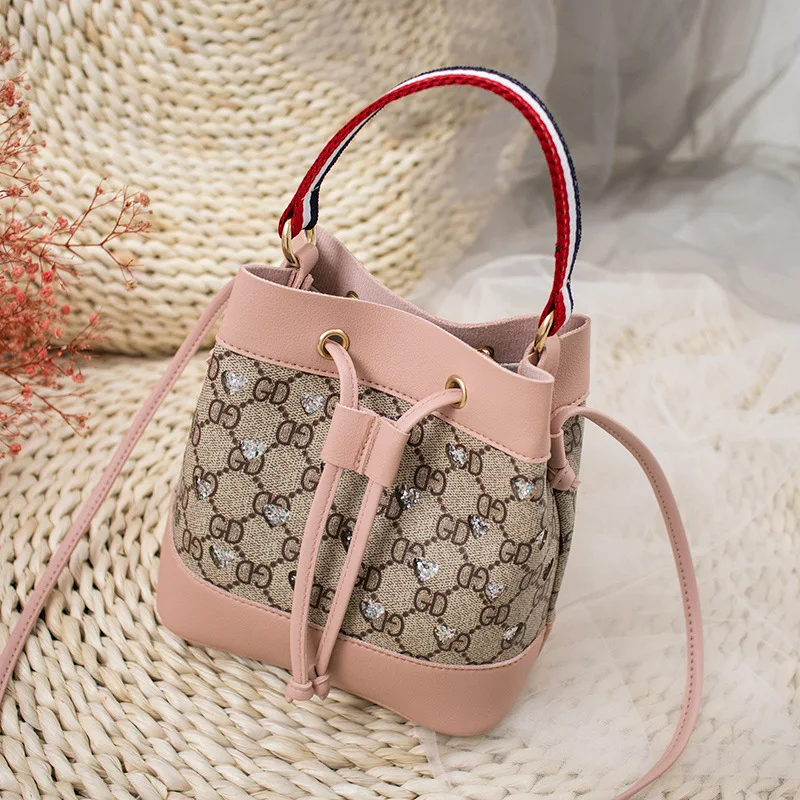 

Korean-style 2019 New Style Bucket Type Drawstring Small Heart Shoulder Bag Handbag Mobile Phone Bag