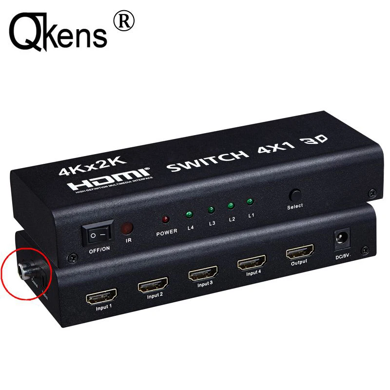 4kx2k 4x1 HDMI Switch 3D with IR Remote Toslink Coaxial AUX Audio Output 4 Input with 1 Output 4K 1080P for PS3 PS4 PC DVD HDTV 4kx2k 4x1 HDMI Switch 3D with IR Remote Toslink Coaxial AUX Audio Output 4 Input with 1 Output 4K 1080P for PS3 PS4 PC DVD HDTV