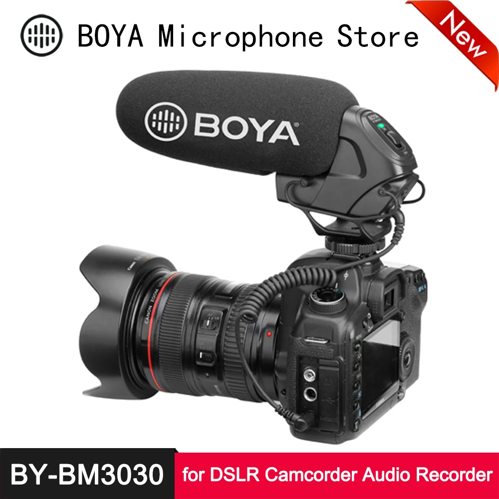 BOYA BY-BM3030 микрофон для камеры 3 5 мм разъем наушников Canon Nikon Sony DSLR видеокамеры Аудио