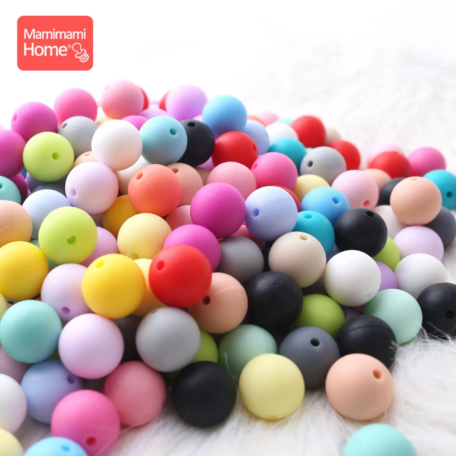 Mamihome 15 мм 50 шт. Детские Силиконовые Бусины DIY для цепочка для прорезывания зубов пищевой перле силиконовая соска-подвеска цепочка подарок для новорожденных