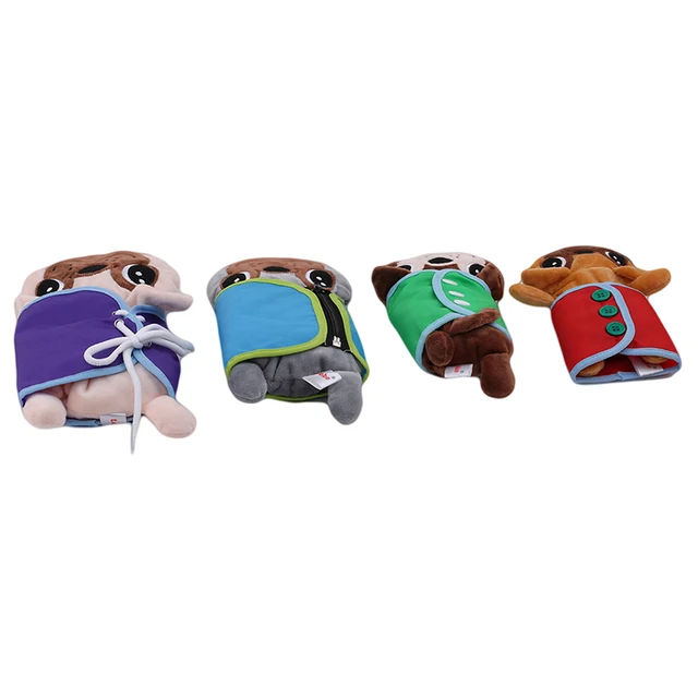 US $10.37 4pacs/set A Bulldog Plush Dressing Early Educational Toy Dress Learning Toys for Children Baby Toys