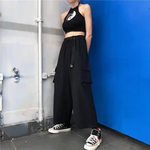 

Women Fashion Plus Size Korean Harem Pants 2021 Female Casual Loose Wide Leg Elastic Waist Streetwear Pants y2k Trousers S-3XL