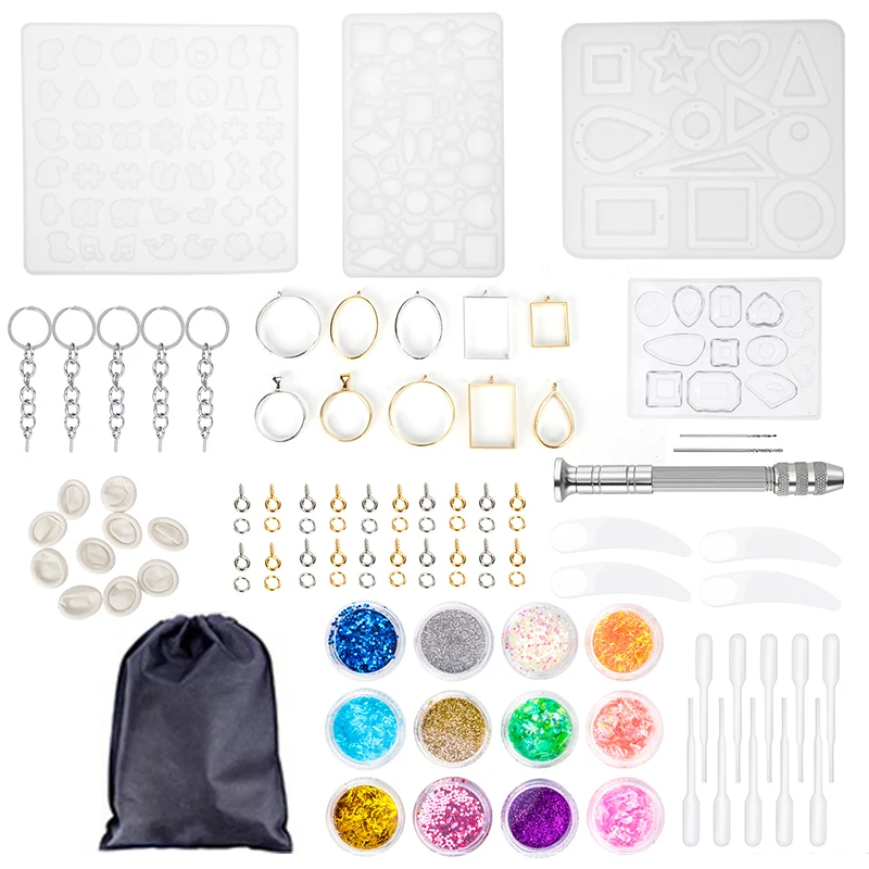 Gemengde Stijl Sieraden Epoxyhars Mallen Set Siliconen Mal Uv Casting Gereedschap Klei Resin Sieraden Casting Mallen Voor Sierad