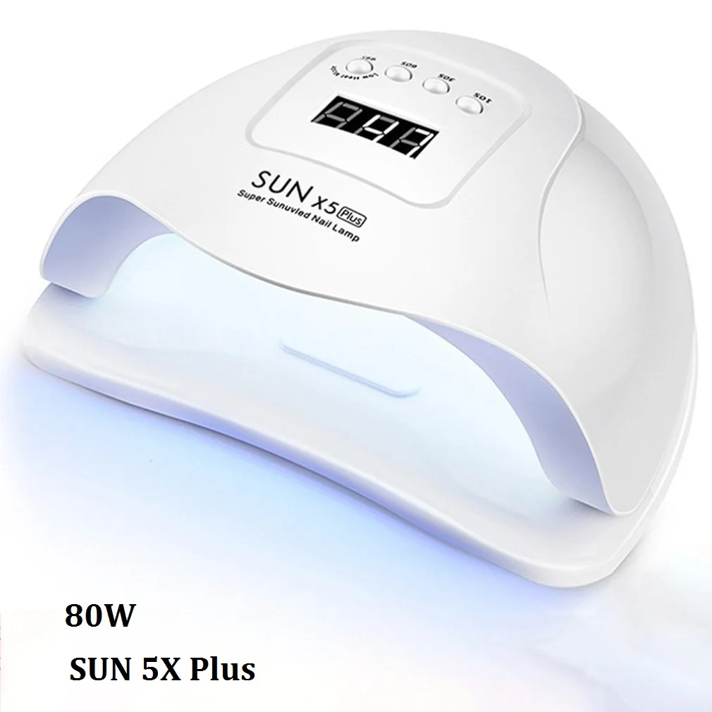 SUN-X5Plus 80 Вт лампа для ногтей, УФ светодиодный светильник, профессиональная Сушилка для ногтей, машина для отверждения гелем, вилка стандарта США и ЕС - Цвет: SUN 5X Plus