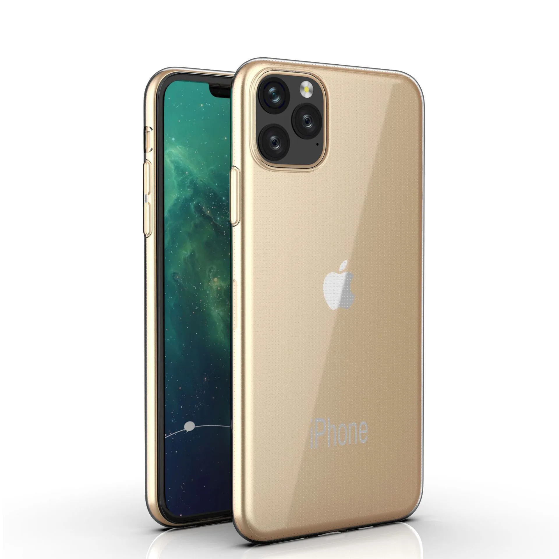Прозрачный чехол для iphone 11 Pro прозрачный мягкий ударопрочный из ТПУ с защитой от