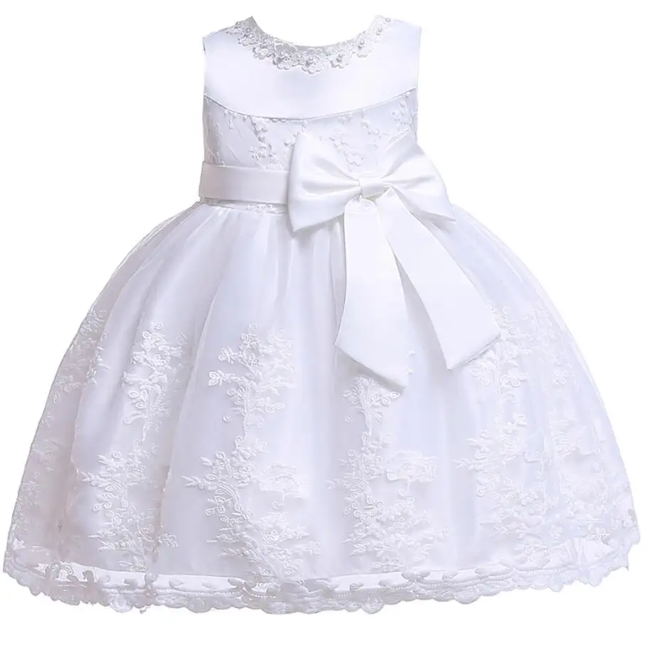 Vestido/ летнее платье для новорожденных девочек 6 месяцев, 12 месяцев, 18 месяцев, 24 месяца, платья для дня рождения, кружевные вечерние платья принцессы - Цвет: white