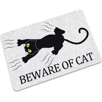 

Doormat Entrance Mat Funny Doormat Beware Of Cat Rubber Welcome Indoor Outdoor Decoration Door Mat Rug Carpet
