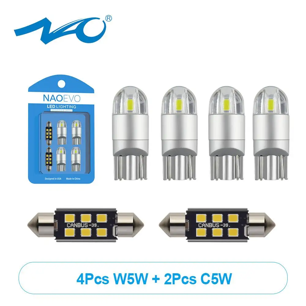 NAO 6x C5W 28 мм W5W T10 светодиодный светильник 31 36 C10W 5W5 автомобильный интерьерный Festoon 39