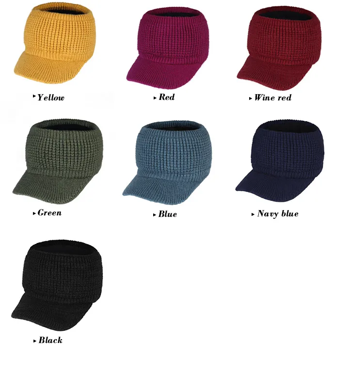 FURTALK Ponytail Beanie Hat Women Winter Knitted Hat High Messy Bun Hats for Female Fleece Cap Winter Black Cap Sportswear