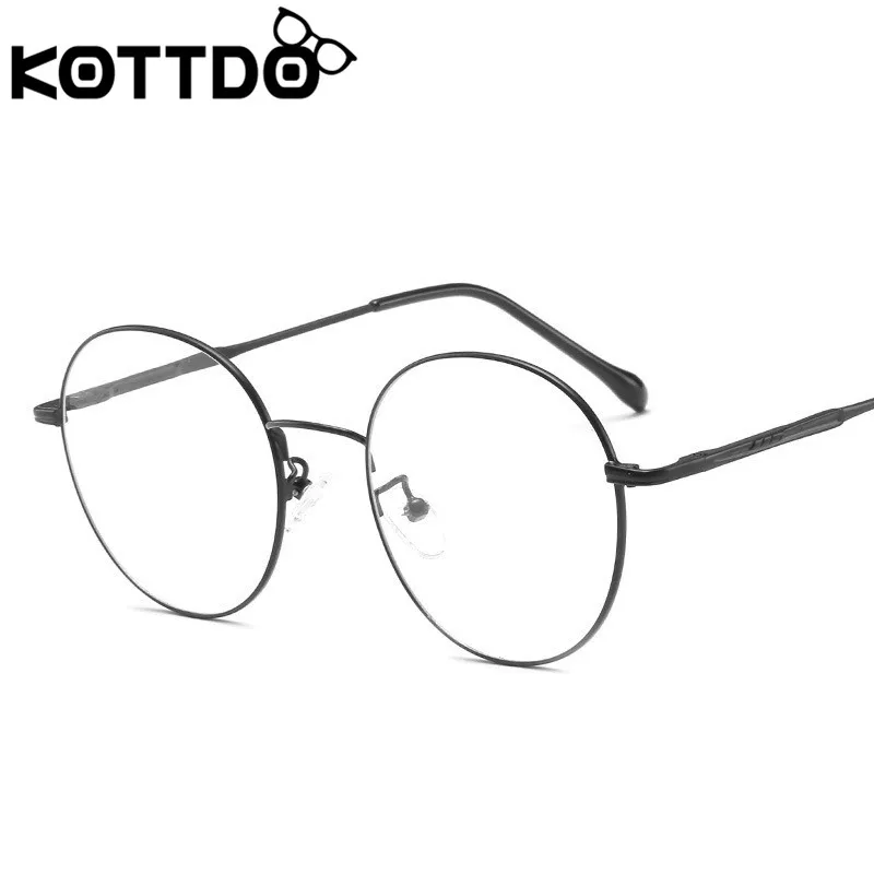 KOTTDO, классические очки, оправа для женщин, Ретро стиль, круглые, дизайнерские, оптические очки для глаз, оправа для мужчин, металлическая оправа для очков