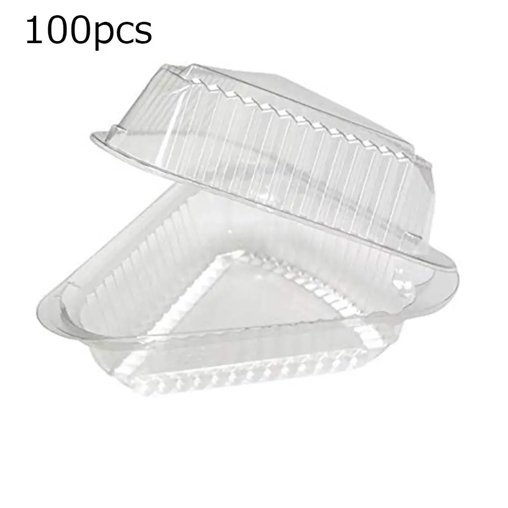 100 шт Пластиковый пирог сэндвич торт коробка для пиццы закуски Кондитерские прозрачный контейнер торт упаковочные коробки пластиковые прозрачные крышки