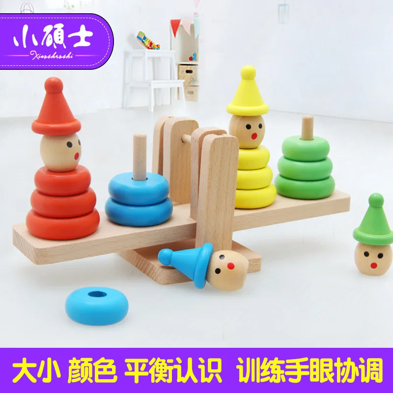 

Saors Mathematics Teaching Aids Educational Toy Cup Ring Balance Building Blocks Jenga Clown Balance Tower Large Size
