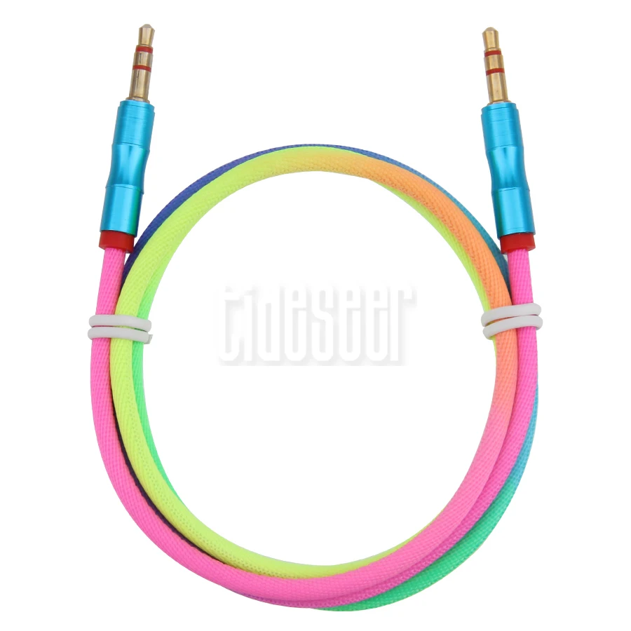 Colorful Audio Cable 1m Jack 3 5mm Aux Headphone Cables Male to Male AUX Line Cord For Car iPhone MP3 4 Earphone Speaker 100pcs
