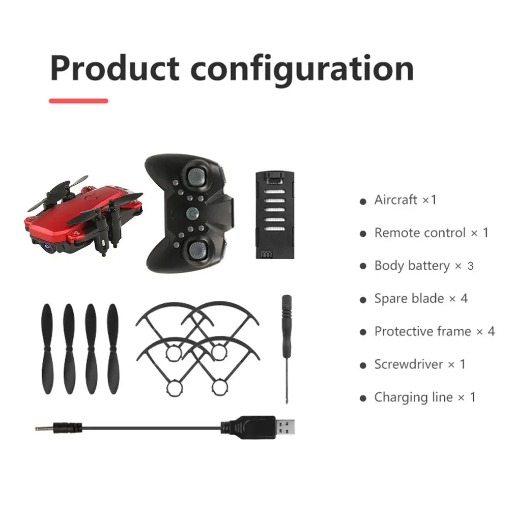 Red 500W 3B Stor Новое обновление K1 мини складной Wi-Fi FPV Радиоуправляемый Дрон с HD камерой RC вертолет самолет высота удержания воздушные видео игрушки для детей - Цвет: Red 500W 3B Stor