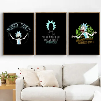 

Print Home Decor Painting Nordic Style Anime Rick And Morty Picture Wall Art Modular Canvas Poster Modern For Bedside Background