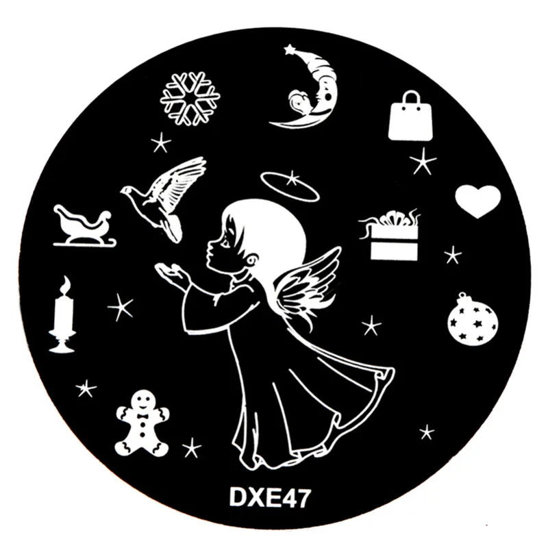 17DXE47 30 стилей печать для дизайна ногтей изображения пластины штамповки маникюрный шаблон Декор DIY Рождественский стиль ногтей Советы DIY дизайн ногтей шаблоны инструменты - Цвет: 17DXE47