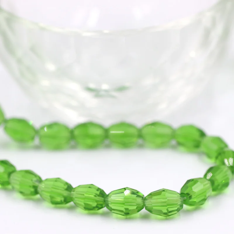 8 Sparking CZ Flat Oval Beads 6x8mm Olive Green #64119 