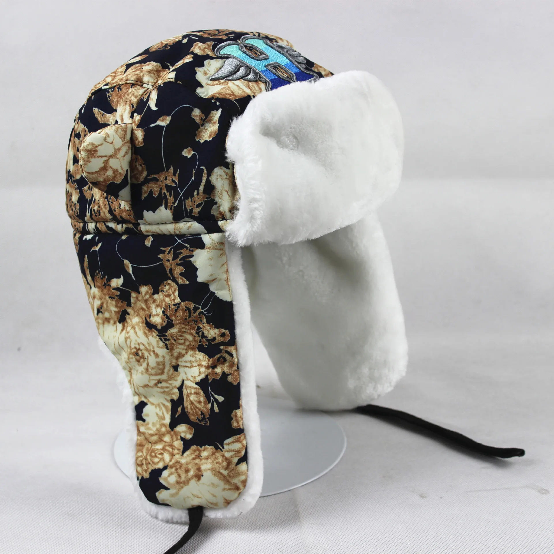 

New Style Plaid Ushanka Men And Women Coltsfoot Cap Thick Warm Earmuffs Hat dong bei mao Outdoor Hat