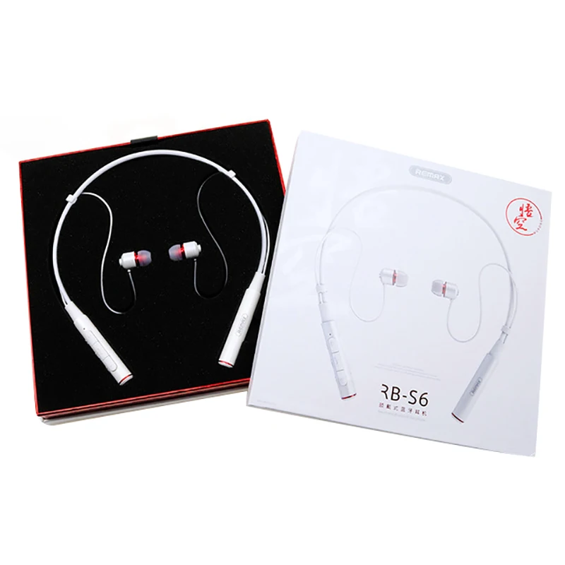 Hot Remax Rb-S6 Sports Neckband Bluetooth Headset Wireless Stereo Music Earphone Bluetooth V4.1 Hd Mic Multi Connections for I
