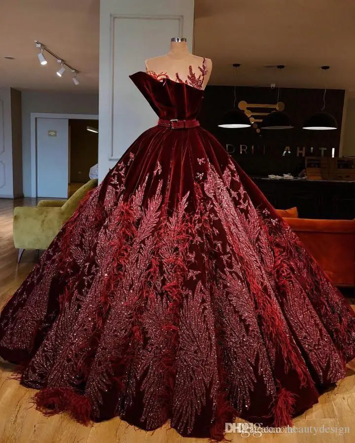 Velvet ball gown dress Clearance