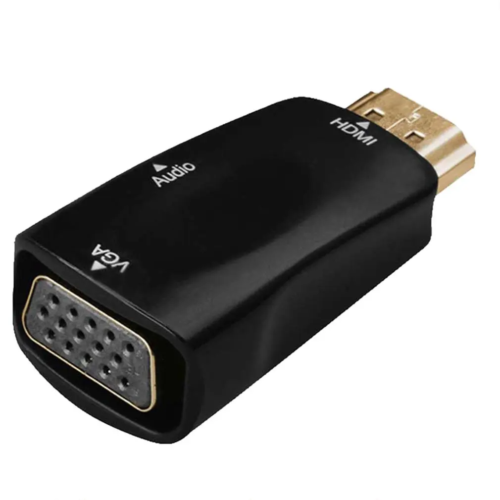 1080P HDMI Мужской к VGA Женский адаптер видео конвертер с аудио выходом