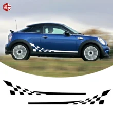 *#Best Price 2 Pcs Racing Lattice Style Door Side Stripes Sticker Graphics Vinyl Body Decal For MINI Cooper S R57 R58 R59 One JCW Accessories *#Best Price 2 Pcs Racing Lattice Style Door Side Stripes Sticker Graphics Vinyl Body Decal For MINI Cooper S R57 R58 R59 One JCW Accessories