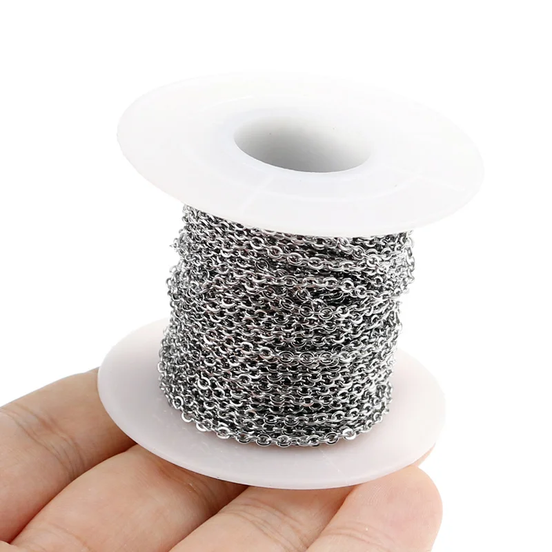 Elegant Stainless Steel Cable Chain for DIY Jewelry Making, Silver & Rose Gold, Various Thickness Options