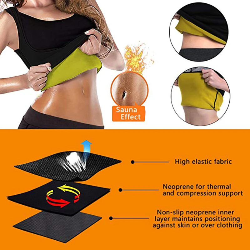 Plus Size S-5XL Men&Women Neoprene Shapewear Waist Trainer Slimming Corset Sweat Sauna Vest Thermal Body Shaper Gym US